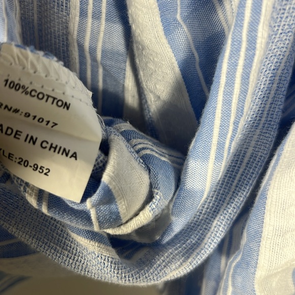 Solitaire Blue and White Embroidered Blouse - Picture 9 of 9